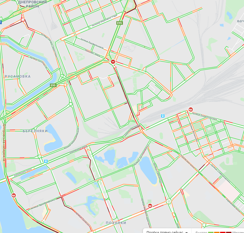 Київ скували затори: карта